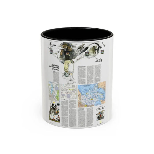 Canada - Medley of People (1979) (Map) Accent Coffee Mug 11oz Black - Go Mug Yourself