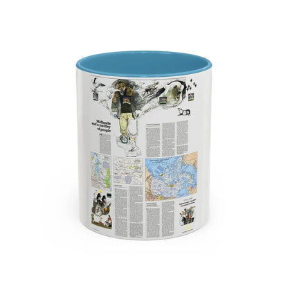 Canada - Medley of People (1979) (Map) Accent Coffee Mug 11oz Light Blue - Go Mug Yourself