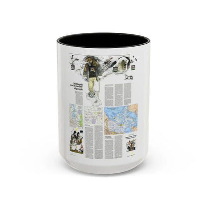 Canada - Medley of People (1979) (Map) Accent Coffee Mug 15oz Black - Go Mug Yourself