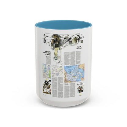 Canada - Medley of People (1979) (Map) Accent Coffee Mug 15oz Light Blue - Go Mug Yourself
