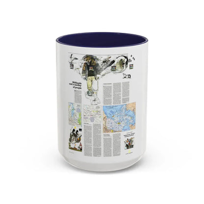 Canada - Medley of People (1979) (Map) Accent Coffee Mug 15oz Navy - Go Mug Yourself