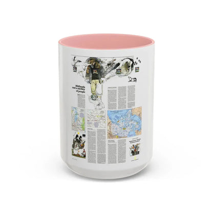 Canada - Medley of People (1979) (Map) Accent Coffee Mug 15oz Pink - Go Mug Yourself