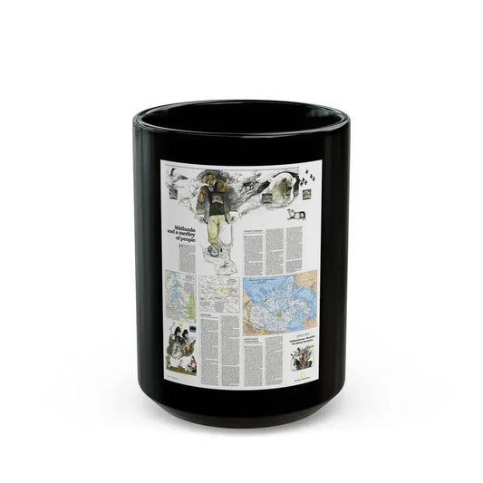 Canada - Medley of People (1979) (Map) Black Coffee Mug 15oz - Go Mug Yourself