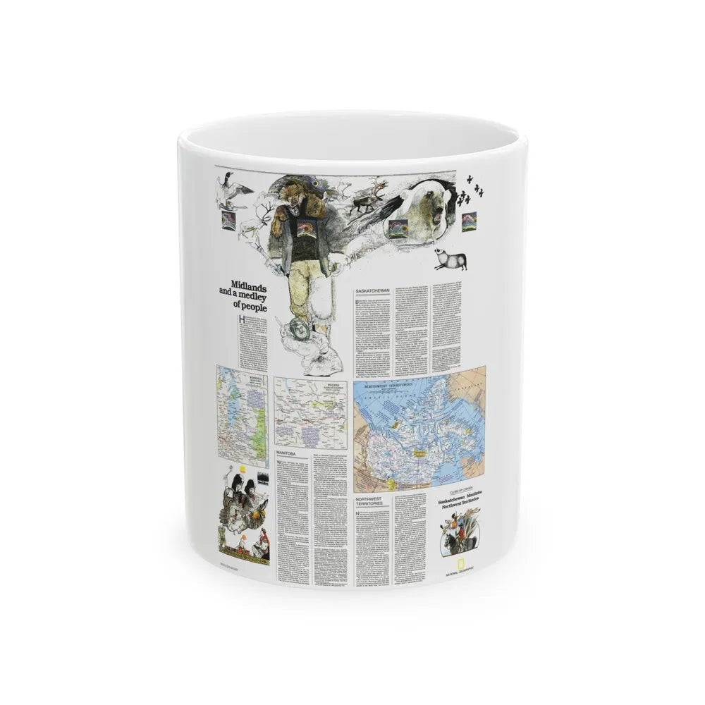 Canada - Medley of People (1979) (Map) White Coffee Mug-11oz-Go Mug Yourself