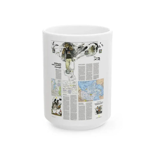 Canada - Medley of People (1979) (Map) White Coffee Mug 15oz - Go Mug Yourself