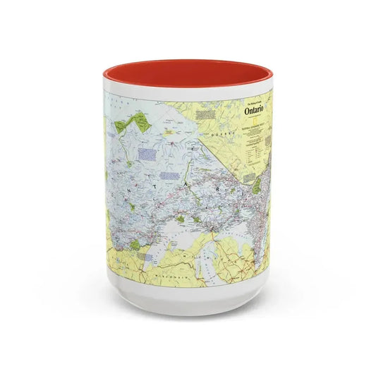 Canada - Ontario 1 (1996 (Map) Accent Coffee Mug 15oz Red - Go Mug Yourself