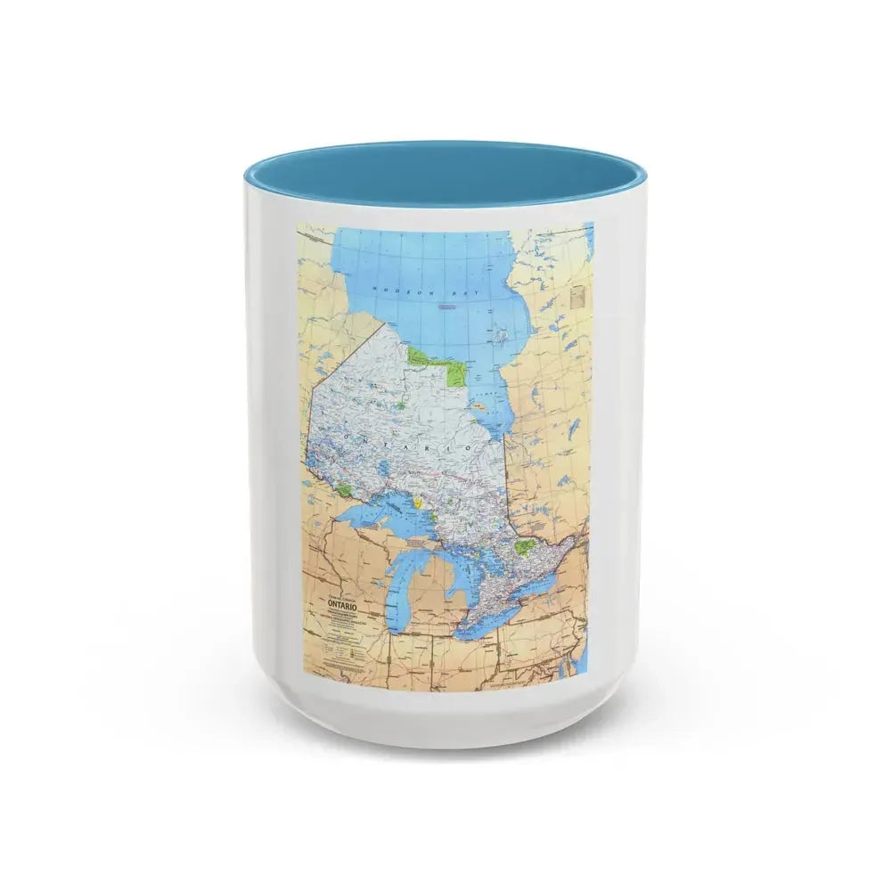 Canada - Ontario (1978) (Map) Accent Coffee Mug 15oz Light Blue - Go Mug Yourself