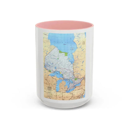 Canada - Ontario (1978) (Map) Accent Coffee Mug 15oz Pink - Go Mug Yourself