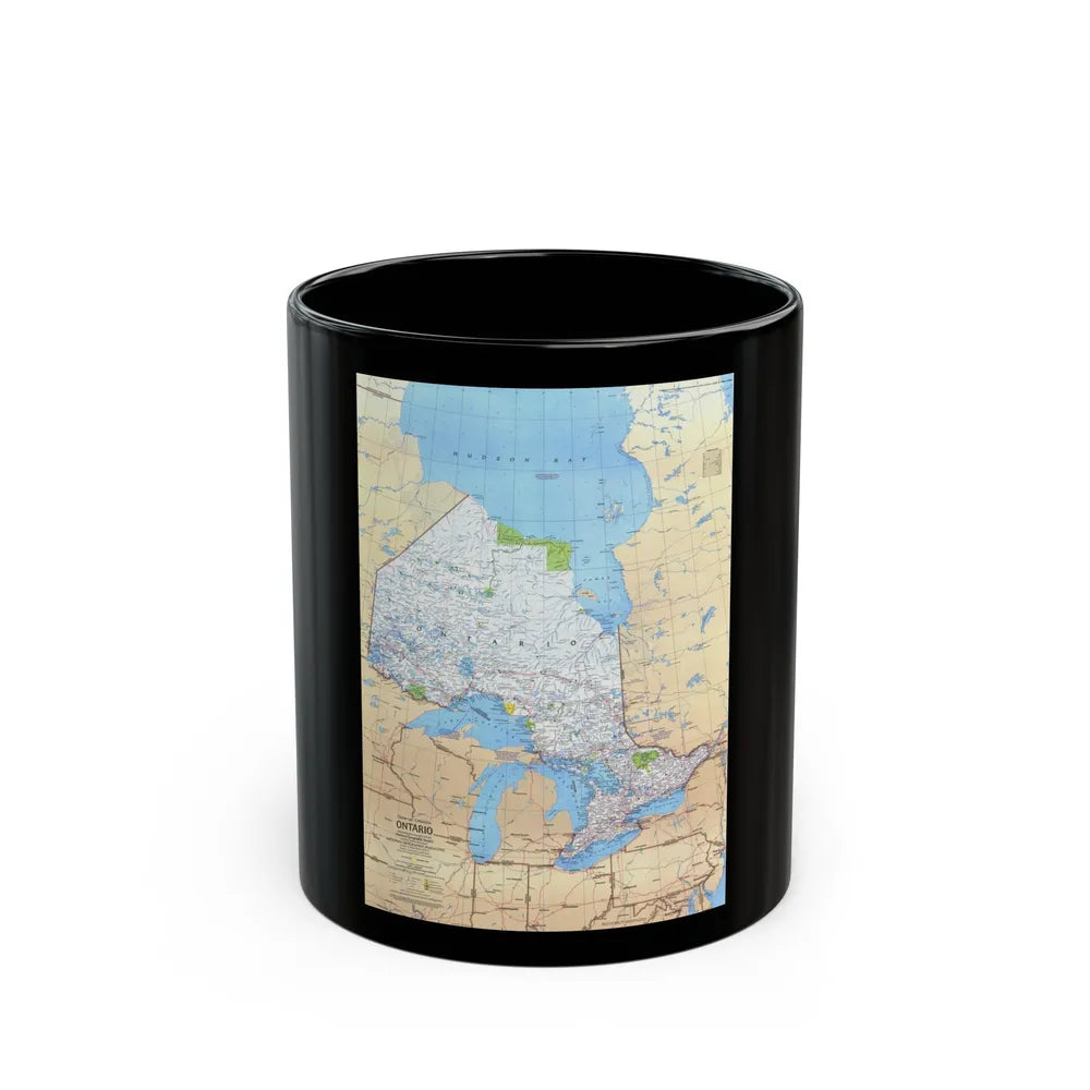 Canada - Ontario (1978) (Map) Black Coffee Mug-11oz-Go Mug Yourself