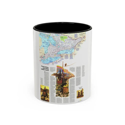 Canada - Ontario, Great Cities (1978) (Map) Accent Coffee Mug 11oz Black - Go Mug Yourself