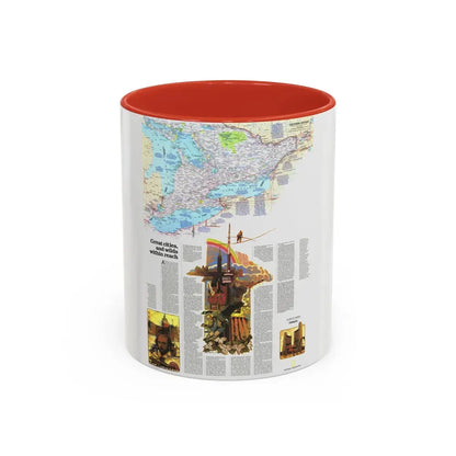 Canada - Ontario, Great Cities (1978) (Map) Accent Coffee Mug 11oz Red - Go Mug Yourself