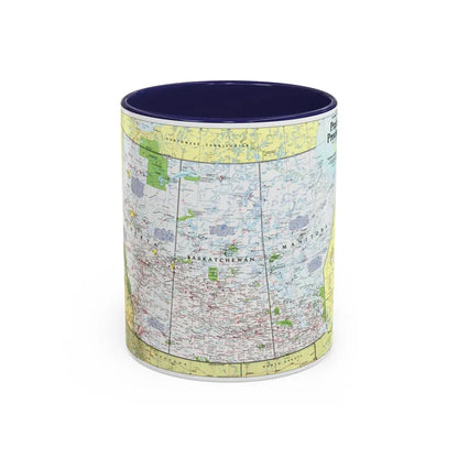 Canada - Prairie Provinces 1 (1995) (Map) Accent Coffee Mug 11oz Navy - Go Mug Yourself