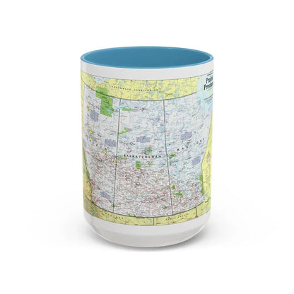 Canada - Prairie Provinces 1 (1995) (Map) Accent Coffee Mug 15oz Light Blue - Go Mug Yourself