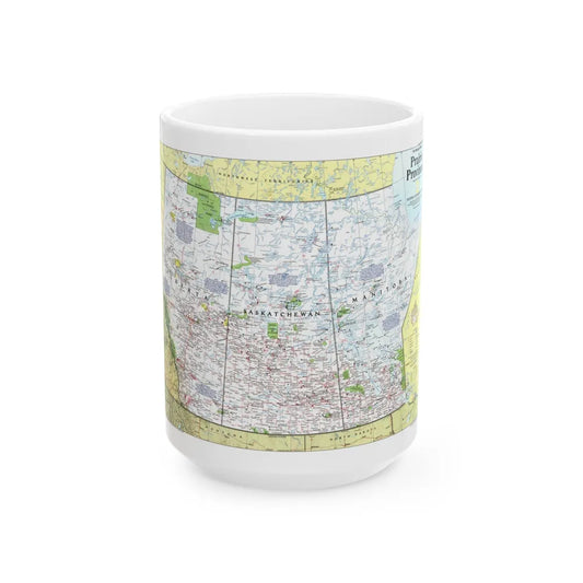 Canada - Prairie Provinces 1 (1995) (Map) White Coffee Mug-15oz-Go Mug Yourself