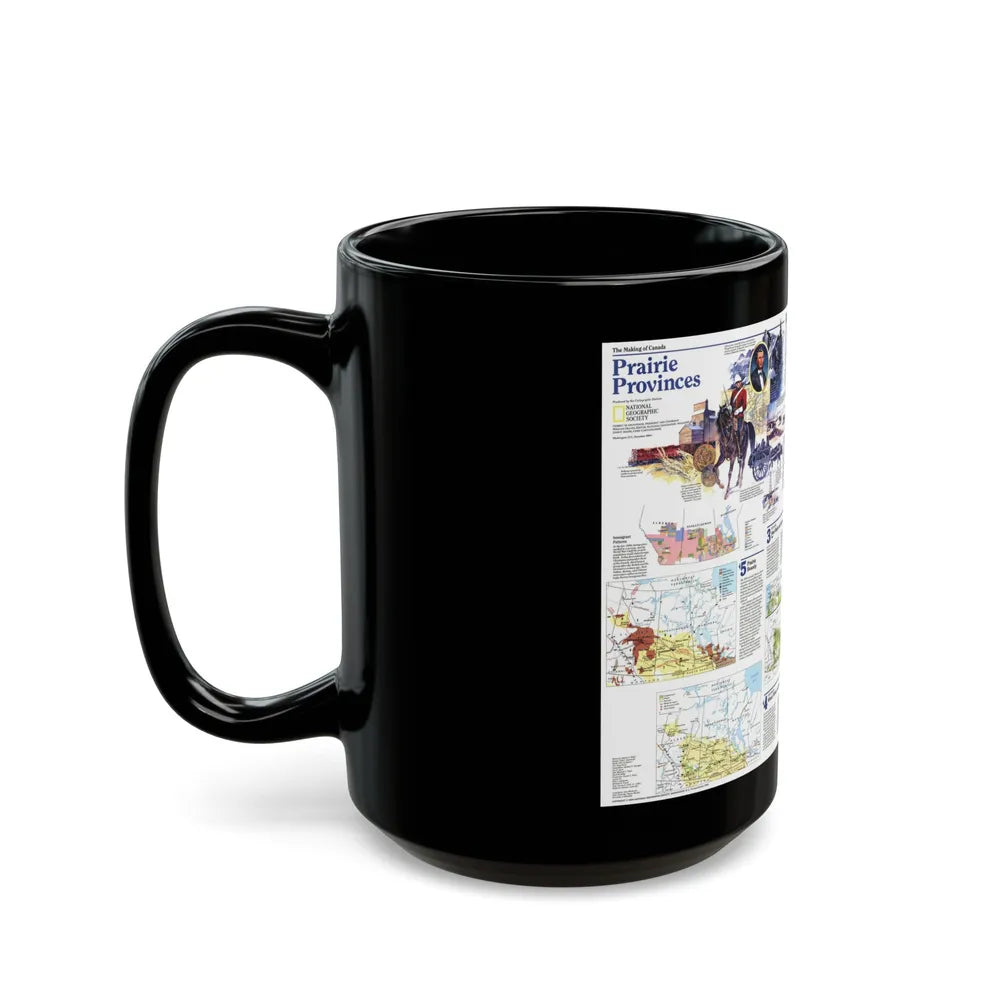 Canada - Prairie Provinces 2 (1995) (Map) Black Coffee Mug-Go Mug Yourself