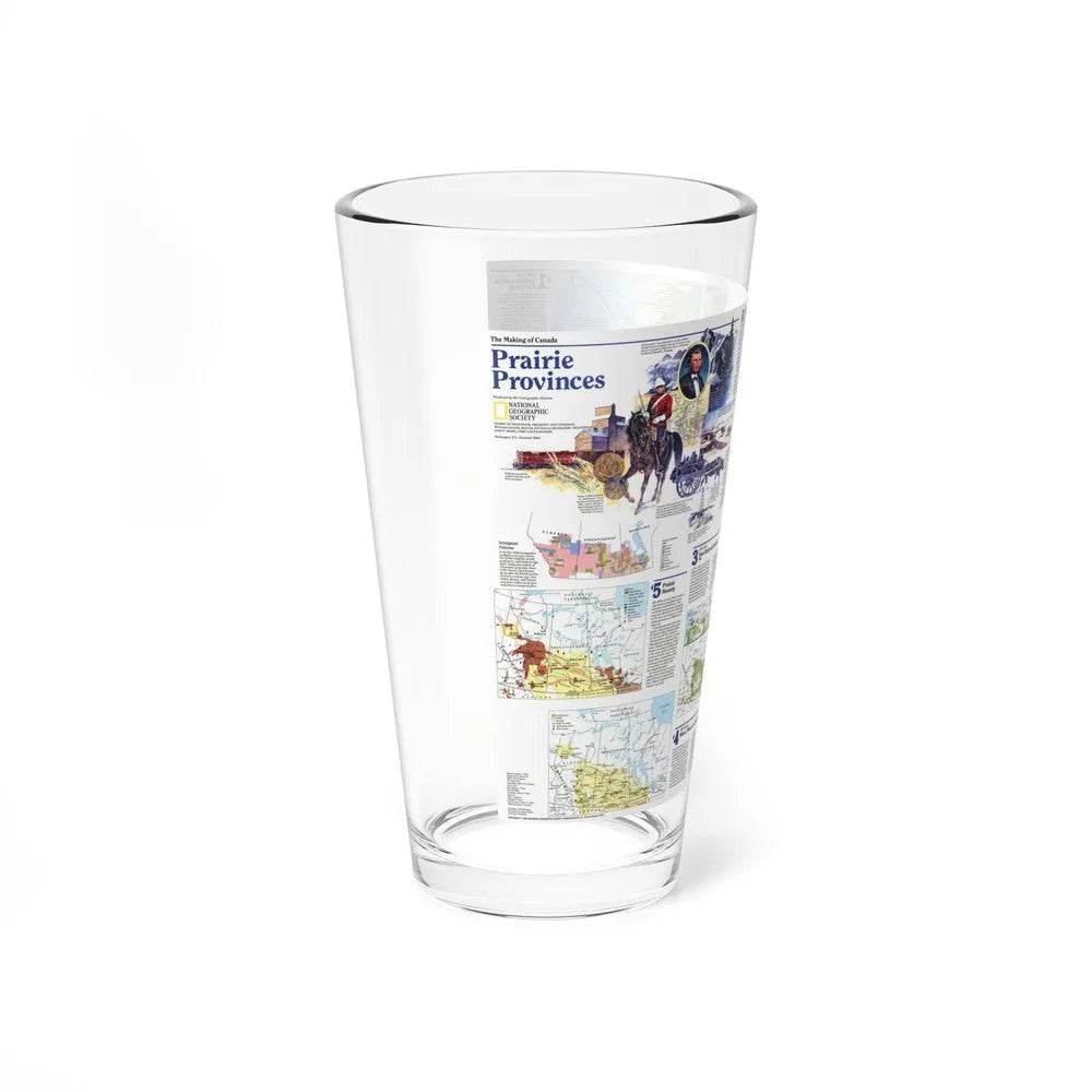 Canada - Prairie Provinces 2 (1995) (Map) Pint Glass 16oz-Go Mug Yourself