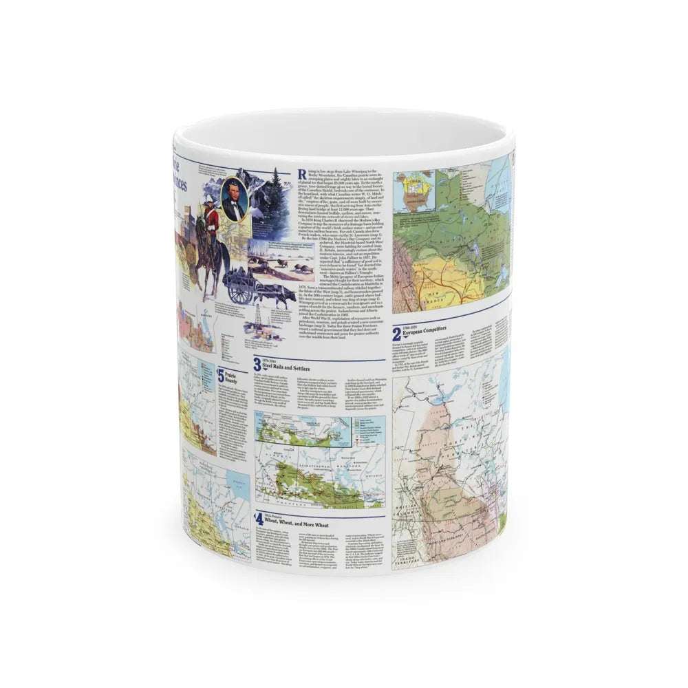 Canada - Prairie Provinces 2 (1995) (Map) White Coffee Mug-11oz-Go Mug Yourself