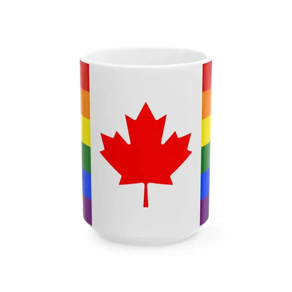 Canada Pride flag (Canada) White Coffee Mug 15oz - Go Mug Yourself