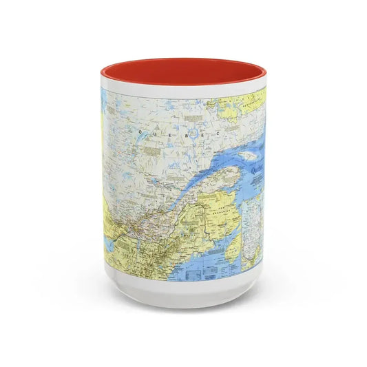 Canada - Quebec 1 (1991) (Map) Accent Coffee Mug 15oz Red - Go Mug Yourself