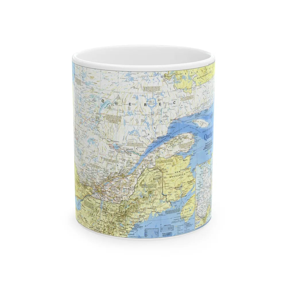 Canada - Quebec 1 (1991) (Map) White Coffee Mug-11oz-Go Mug Yourself