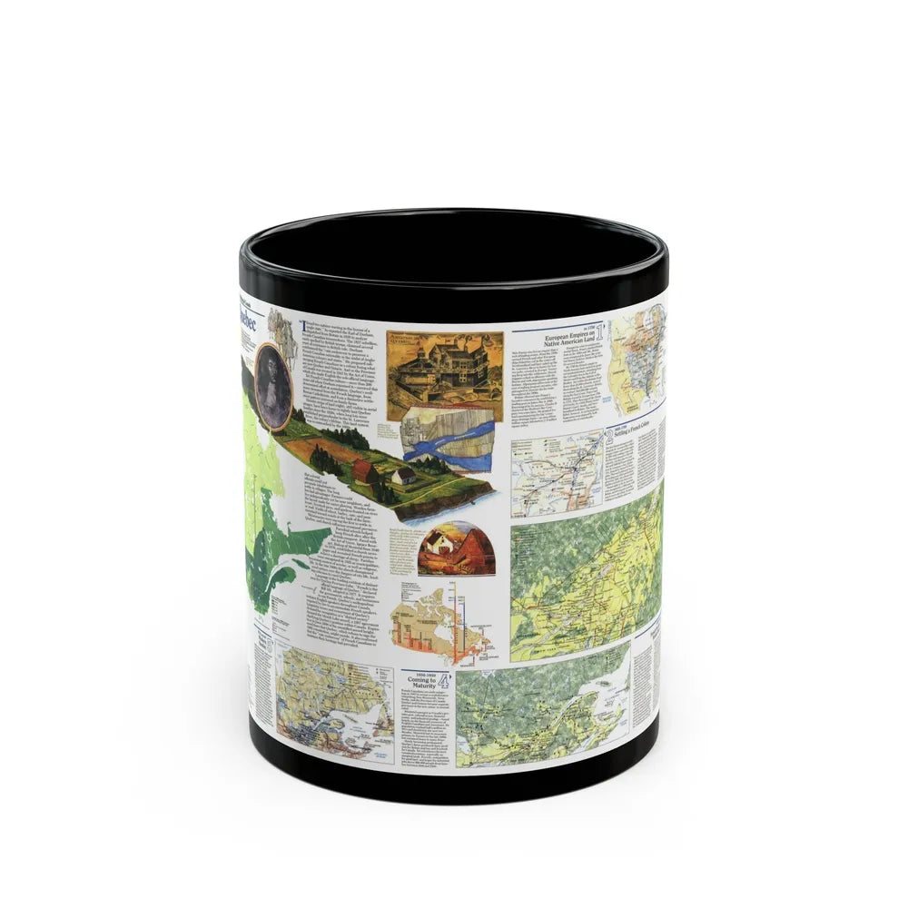 Canada - Quebec 2 (1991) (Map) Black Coffee Mug-11oz-Go Mug Yourself