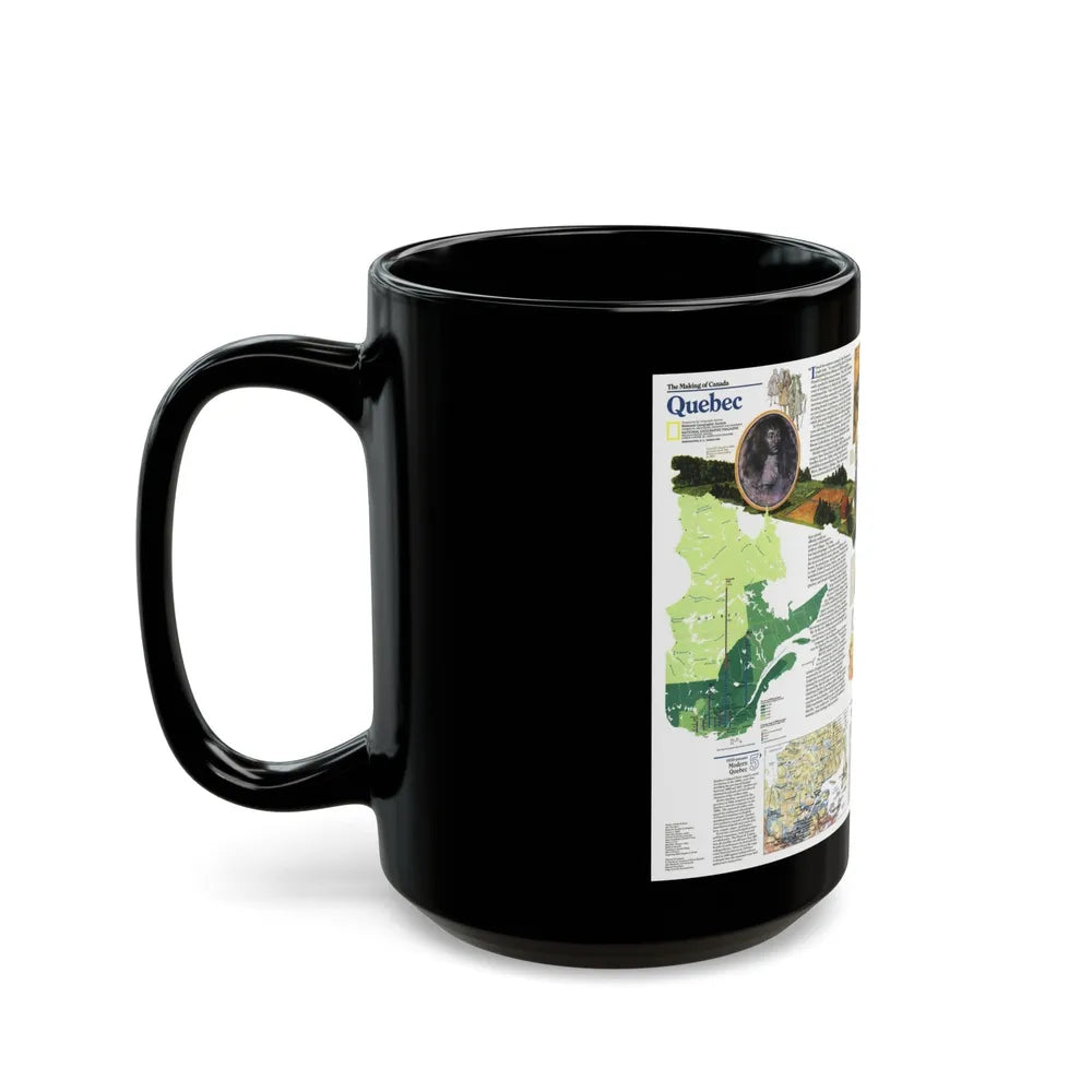 Canada - Quebec 2 (1991) (Map) Black Coffee Mug-Go Mug Yourself