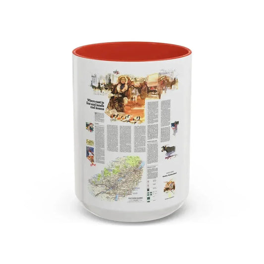 Canada - Quebec-Newfoundland (1980) (Map) Accent Coffee Mug 15oz Red - Go Mug Yourself