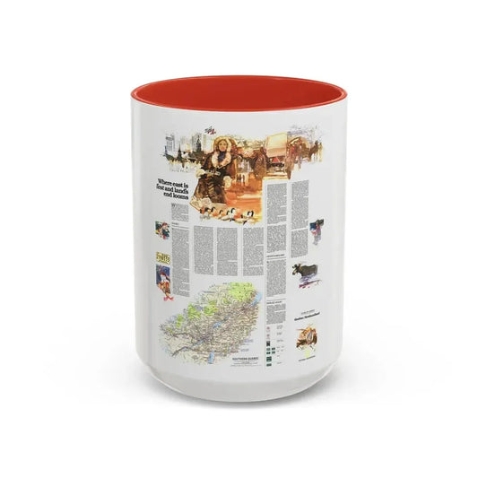Canada - Quebec-Newfoundland (1980) (Map) Accent Coffee Mug 15oz Red - Go Mug Yourself