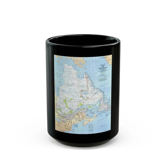 Canada - Quebec & Newfoundland (1980) (Map) Black Coffee Mug 15oz - Go Mug Yourself