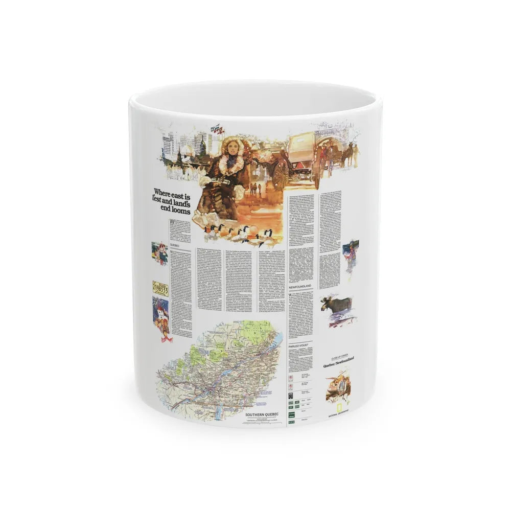 Canada - Quebec-Newfoundland (1980) (Map) White Coffee Mug-11oz-Go Mug Yourself