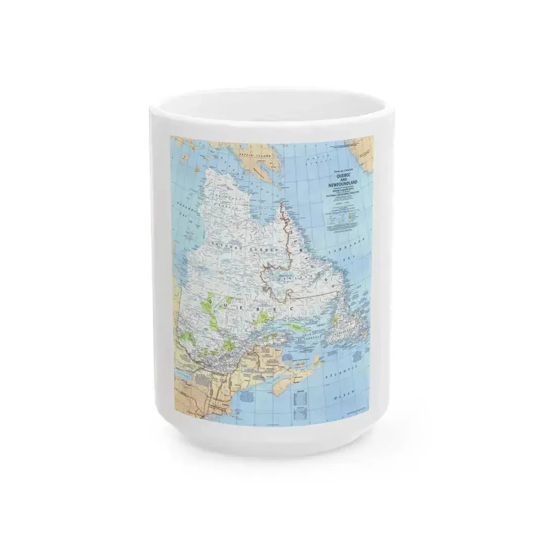 Canada - Quebec & Newfoundland (1980) (Map) White Coffee Mug 15oz - Go Mug Yourself