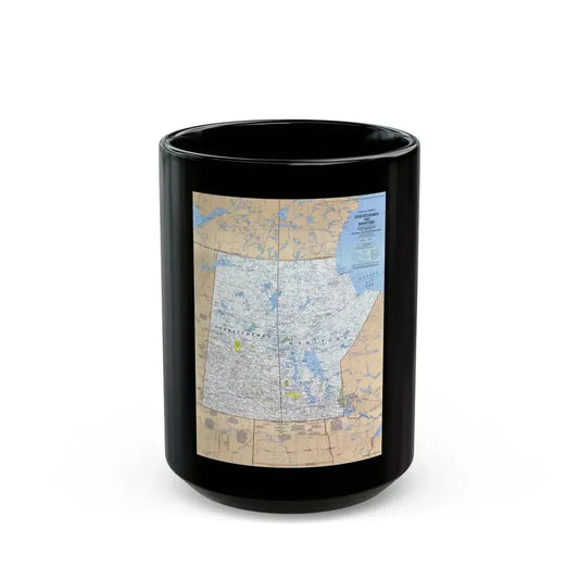 Canada - Saskatchewan & Manitoba (1979) (Map) Black Coffee Mug 15oz - Go Mug Yourself