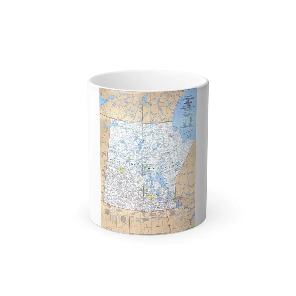 Canada - Saskatchewan & Manitoba (1979) (Map) Color Changing Mug 11oz-11oz-Go Mug Yourself