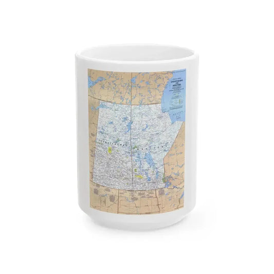 Canada - Saskatchewan & Manitoba (1979) (Map) White Coffee Mug 15oz - Go Mug Yourself