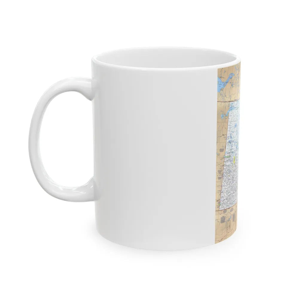 Canada - Saskatchewan & Manitoba (1979) (Map) White Coffee Mug-Go Mug Yourself