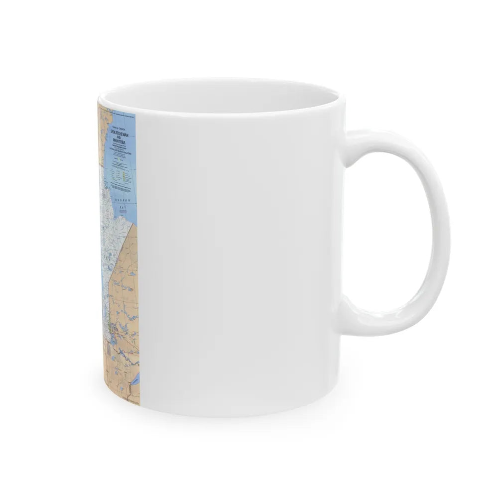 Canada - Saskatchewan & Manitoba (1979) (Map) White Coffee Mug-Go Mug Yourself