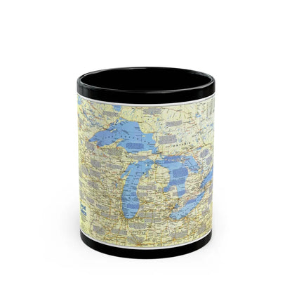 Canada - The Great Lakes 1 (1987) (Map) Black Coffee Mug-11oz-Go Mug Yourself