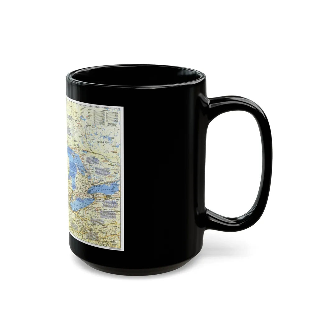 Canada - The Great Lakes 1 (1987) (Map) Black Coffee Mug-Go Mug Yourself