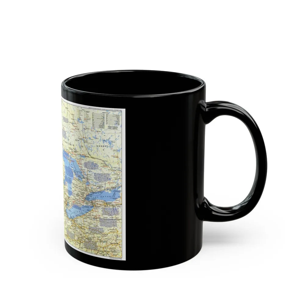 Canada - The Great Lakes 1 (1987) (Map) Black Coffee Mug-Go Mug Yourself