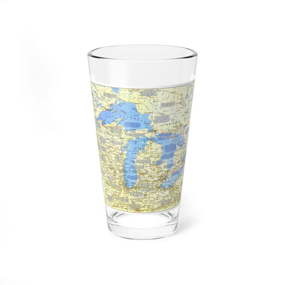 Canada - The Great Lakes 1 (1987) (Map) Pint Glass 16oz-16oz-Go Mug Yourself