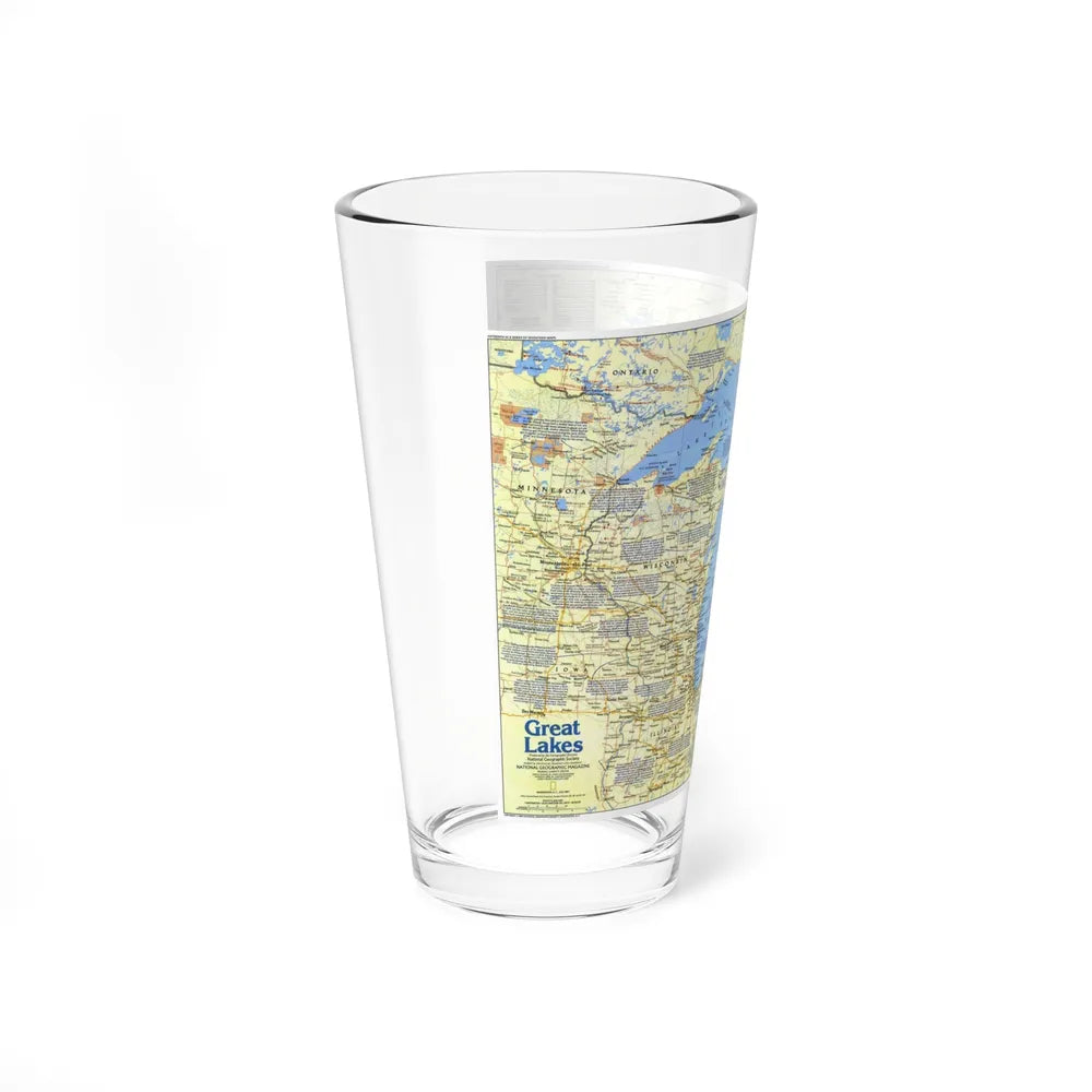 Canada - The Great Lakes 1 (1987) (Map) Pint Glass 16oz-Go Mug Yourself