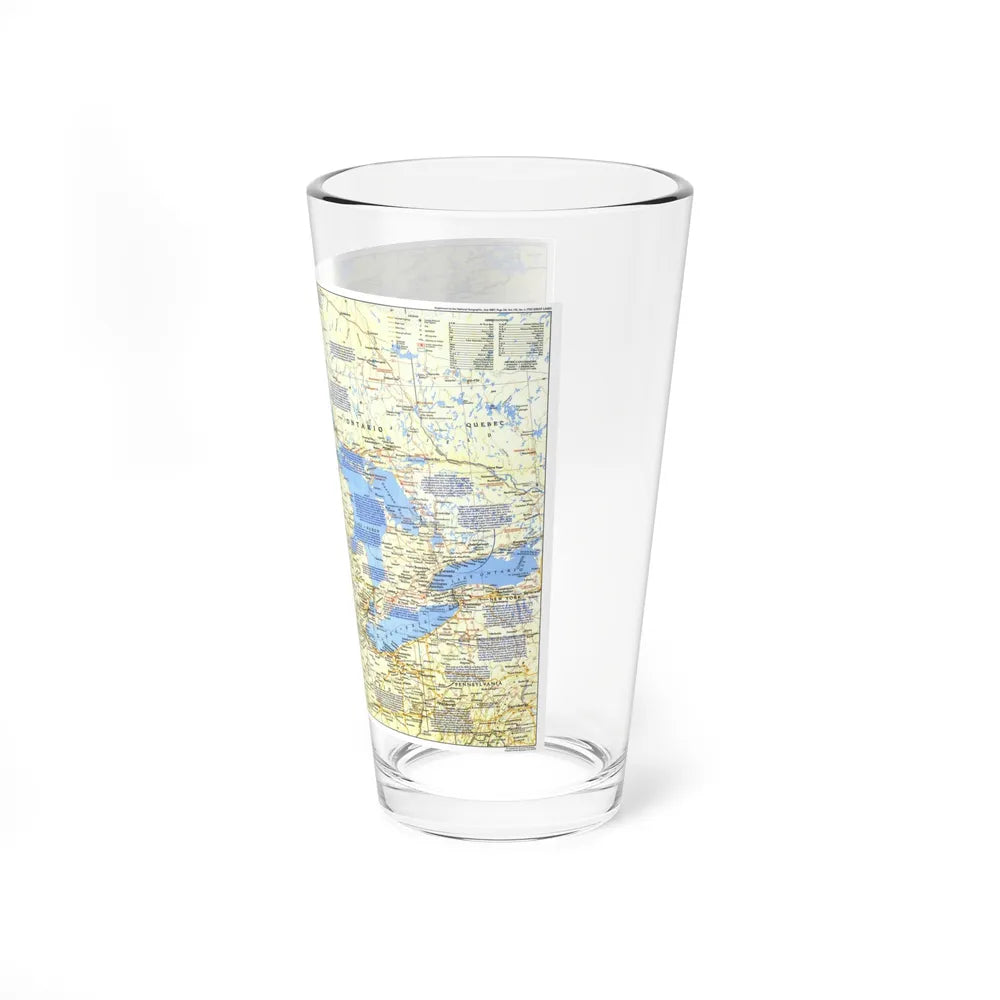 Canada - The Great Lakes 1 (1987) (Map) Pint Glass 16oz-Go Mug Yourself