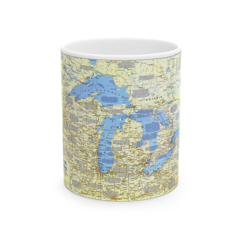 Canada - The Great Lakes 1 (1987) (Map) White Coffee Mug-11oz-Go Mug Yourself