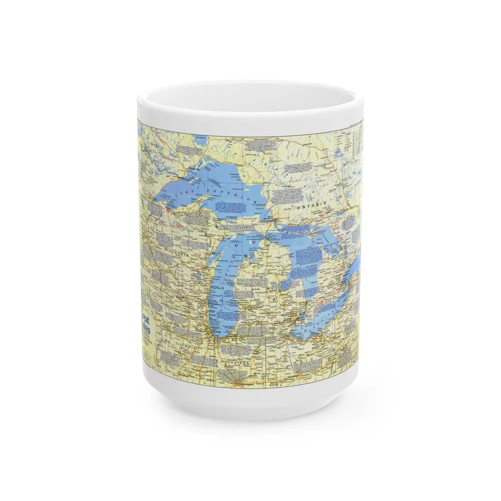 Canada - The Great Lakes 1 (1987) (Map) White Coffee Mug-15oz-Go Mug Yourself