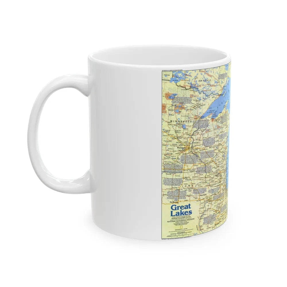 Canada - The Great Lakes 1 (1987) (Map) White Coffee Mug-Go Mug Yourself