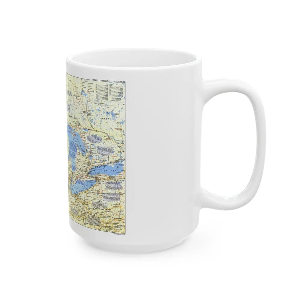 Canada - The Great Lakes 1 (1987) (Map) White Coffee Mug-Go Mug Yourself