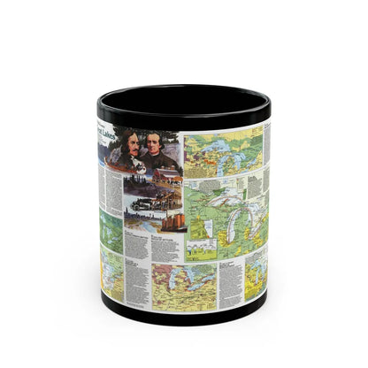 Canada - The Great Lakes 2 (1987) (Map) Black Coffee Mug-11oz-Go Mug Yourself