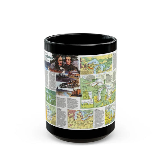 Canada - The Great Lakes 2 (1987) (Map) Black Coffee Mug-15oz-Go Mug Yourself