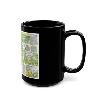 Canada - The Great Lakes 2 (1987) (Map) Black Coffee Mug-Go Mug Yourself