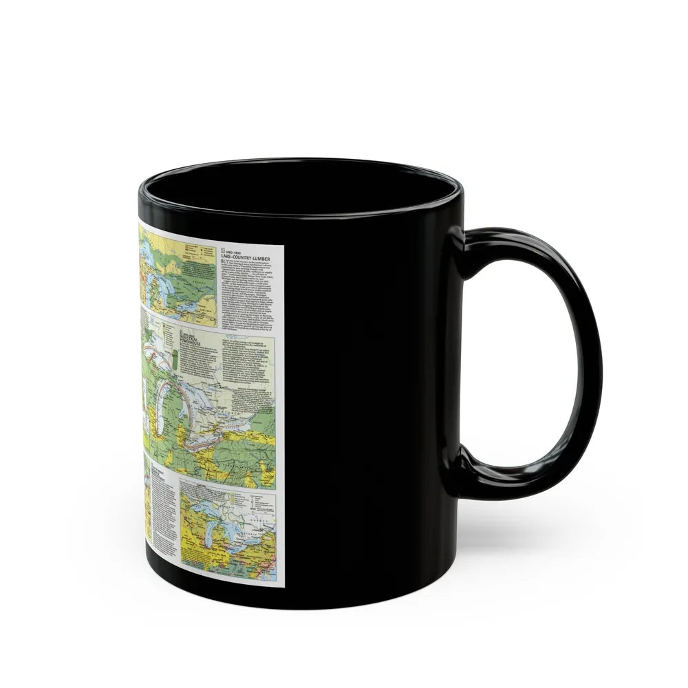 Canada - The Great Lakes 2 (1987) (Map) Black Coffee Mug-Go Mug Yourself